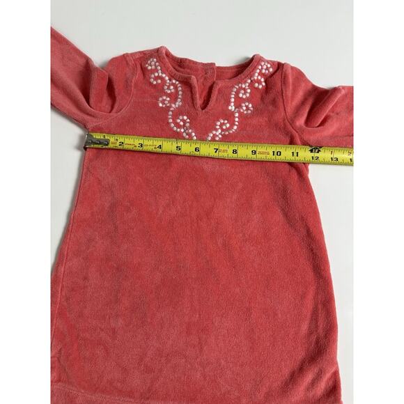 Janie And Jack Baby Girls Dress Terry Cover Up Coral 3 Years - Picture 4 of 8